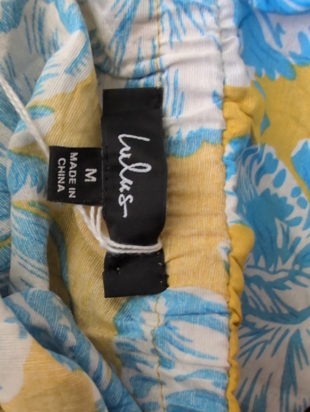 Lulu's Yellow and Blue Tropical Floral Strapless Maxi Dress - Picture 4 of 4